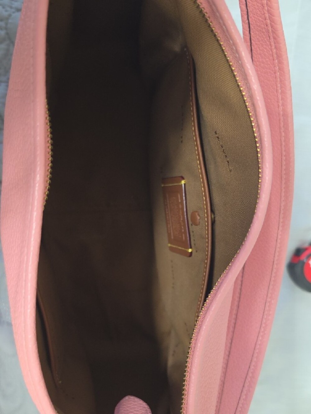 Coach Pink Leather Shoulder Bag with Gold Accent - Picture 6 of 6